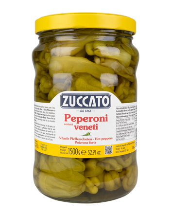 ZUCCATO Peperoni veneti  - Nakladané zelené papriky 1,5kg