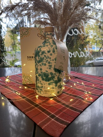 SARACINO Olivový olej v keramike - modrý