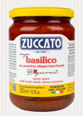 ZUCCATO Sugo al Basilico - Hotová omáčka zo cherry paradajok s bazalkou 350g