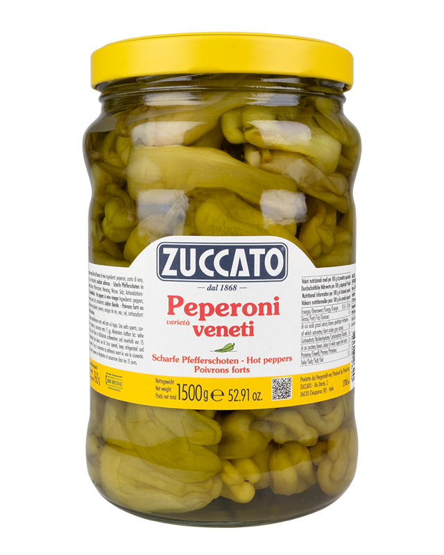 ZUCCATO Peperoni veneti  - Nakladané zelené papriky 1,5kg