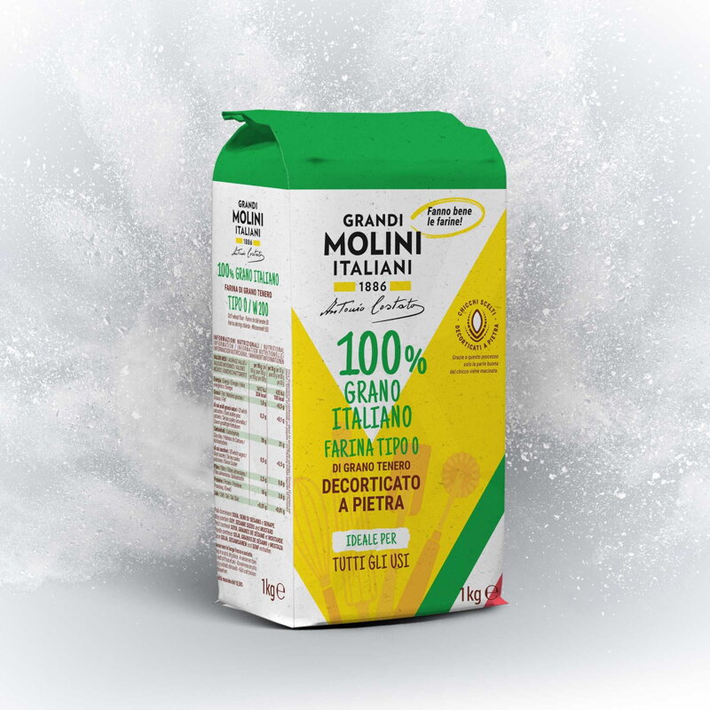 GRANDI MOLINI 100% Grano Italiano Farina TIPO 0 /  W200 1kg