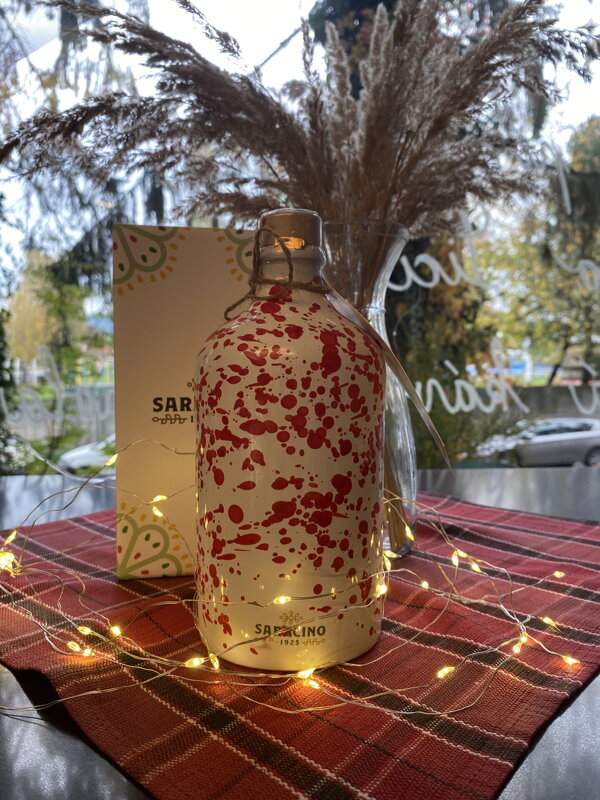 SARACINO Olivový olej v keramike - červený