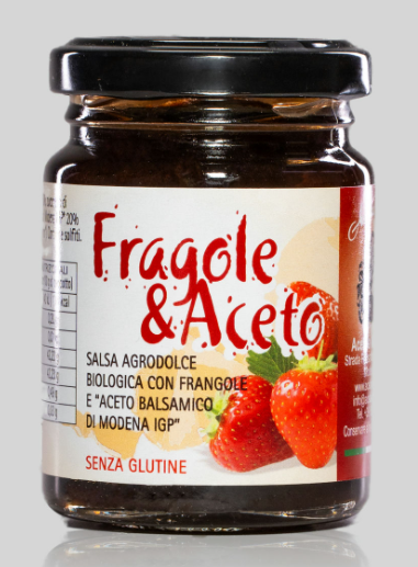 Salsa Agrodolce Biologica Fragole & Aceto Balsamico di Modena IGP Biologico - Sladkokyslá omáčka s jahodami a balzamikovým octom 120g